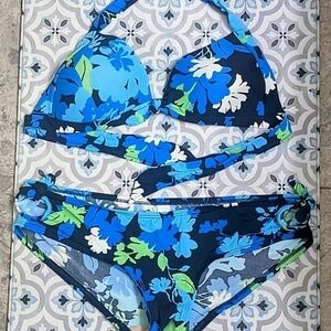 GAP Blue Floral Bikini size Large